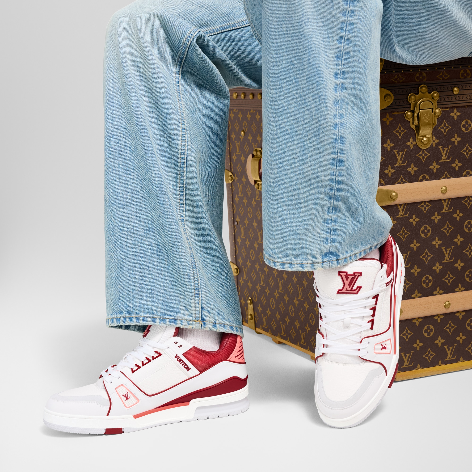 Louis Vuitton スニーカー ホワイト/レッド LV Trainer Sneaker - Shoes | LOUIS VUITTON